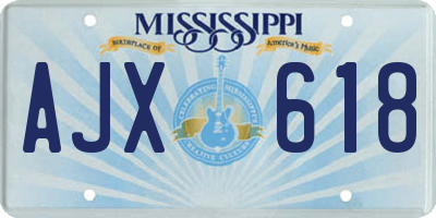 MS license plate AJX618
