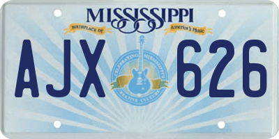 MS license plate AJX626