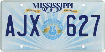 MS license plate AJX627