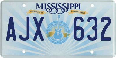 MS license plate AJX632