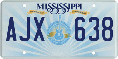 MS license plate AJX638