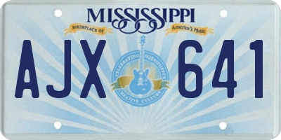 MS license plate AJX641