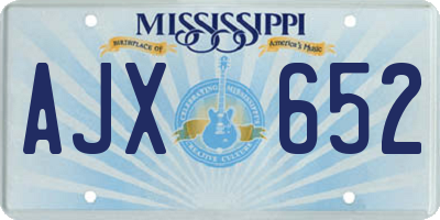 MS license plate AJX652