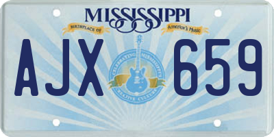 MS license plate AJX659