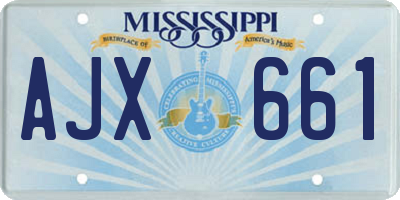 MS license plate AJX661