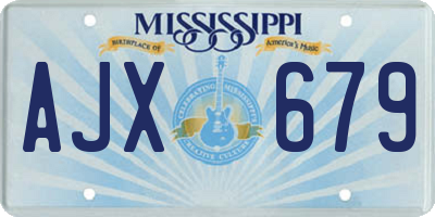 MS license plate AJX679
