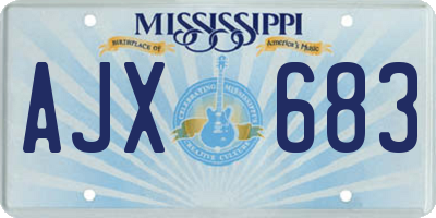 MS license plate AJX683