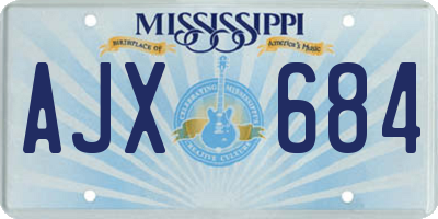 MS license plate AJX684