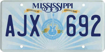 MS license plate AJX692