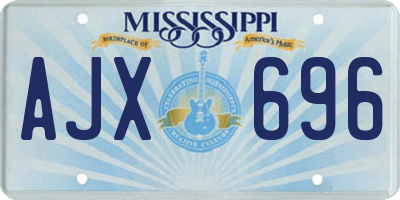 MS license plate AJX696