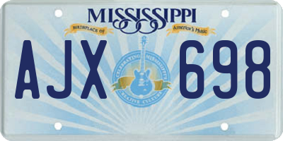MS license plate AJX698