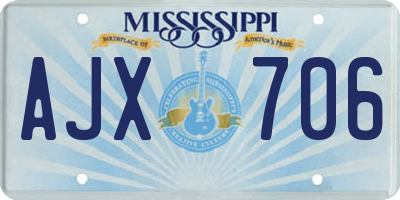 MS license plate AJX706