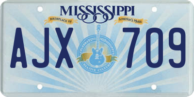 MS license plate AJX709