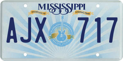 MS license plate AJX717