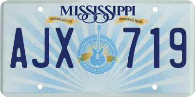 MS license plate AJX719