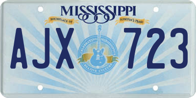 MS license plate AJX723