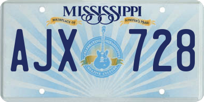 MS license plate AJX728