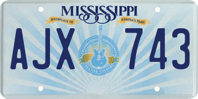MS license plate AJX743