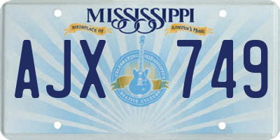 MS license plate AJX749