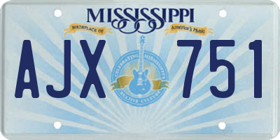 MS license plate AJX751