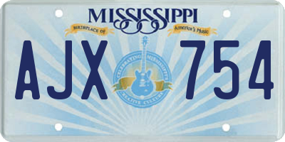MS license plate AJX754
