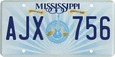 MS license plate AJX756