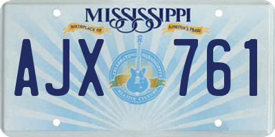 MS license plate AJX761