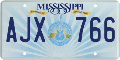 MS license plate AJX766