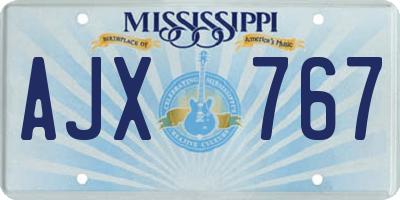 MS license plate AJX767