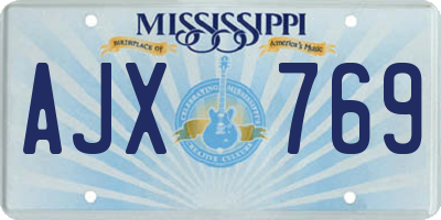 MS license plate AJX769