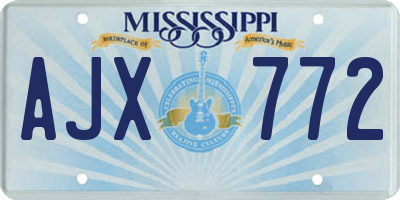 MS license plate AJX772