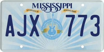 MS license plate AJX773