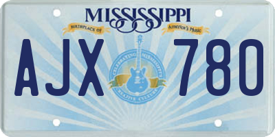 MS license plate AJX780