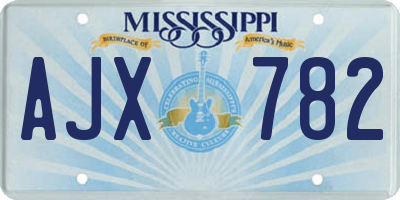 MS license plate AJX782