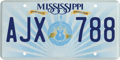 MS license plate AJX788