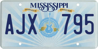 MS license plate AJX795