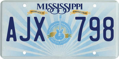 MS license plate AJX798