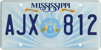 MS license plate AJX812