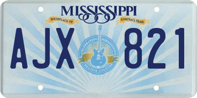 MS license plate AJX821