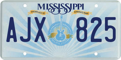 MS license plate AJX825