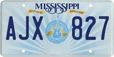 MS license plate AJX827