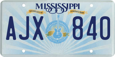 MS license plate AJX840