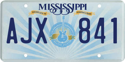 MS license plate AJX841