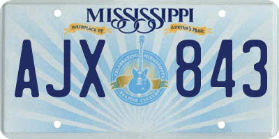 MS license plate AJX843