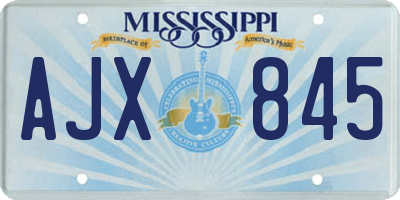 MS license plate AJX845