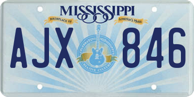 MS license plate AJX846