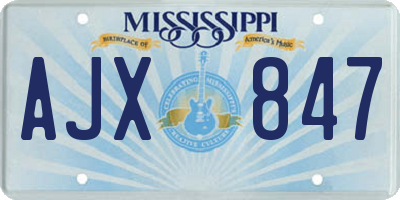 MS license plate AJX847