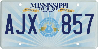 MS license plate AJX857