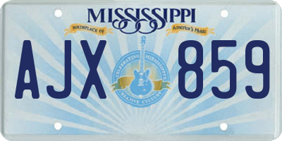 MS license plate AJX859