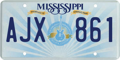 MS license plate AJX861